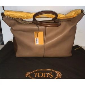 Tod's Miky Bauletto Grande in Caramel+Brown Leather - NWT $1995 - SOLD DEC ‘22